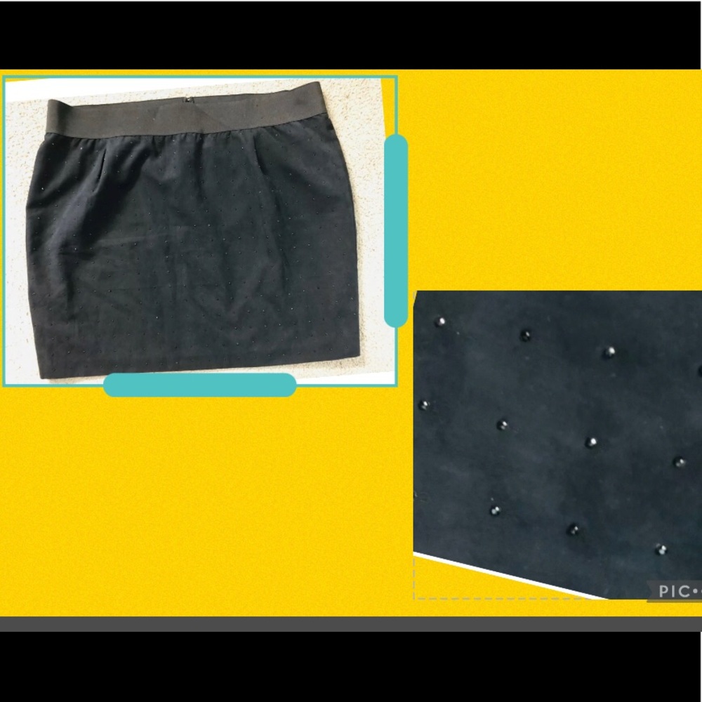 Lane Bryant Black Skirt Size Plus 26 Sequin embellished Decor